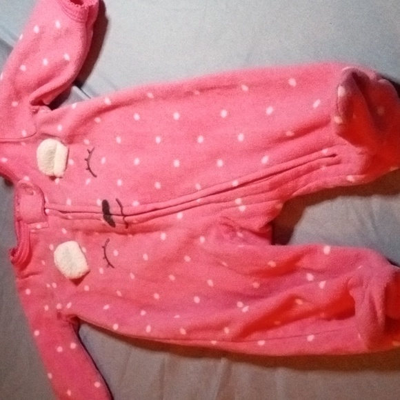 Carter's Newborn Girls Animal Face Fleece Footie 'Sleep and Play' Pajama Sleeper - Picture 1 of 9